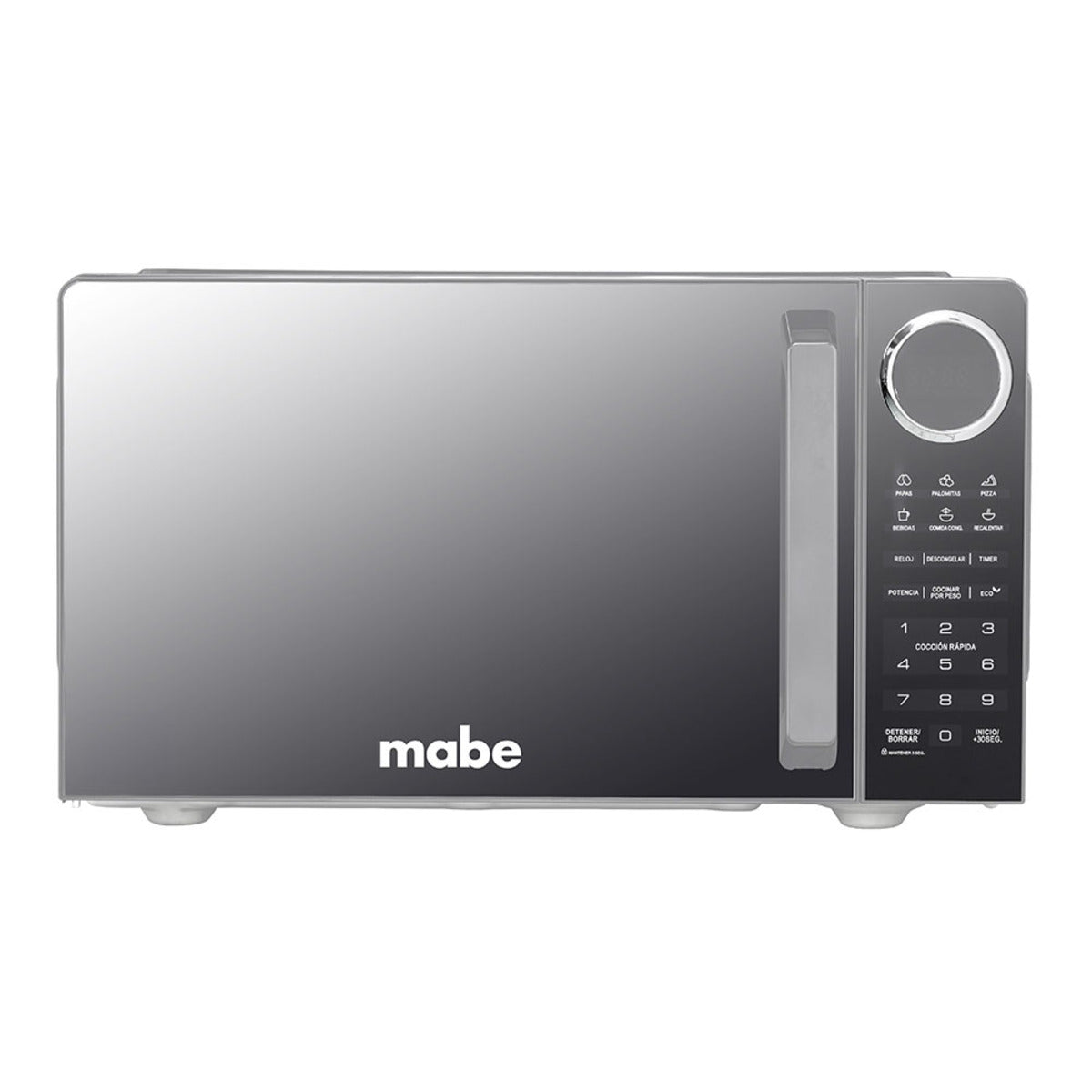 HORNO DE MICROONDAS MABE .09 PIES CUBICOS DISPLAY LED 10 NIVELES DE POTENCIA SILVER ESPEJO