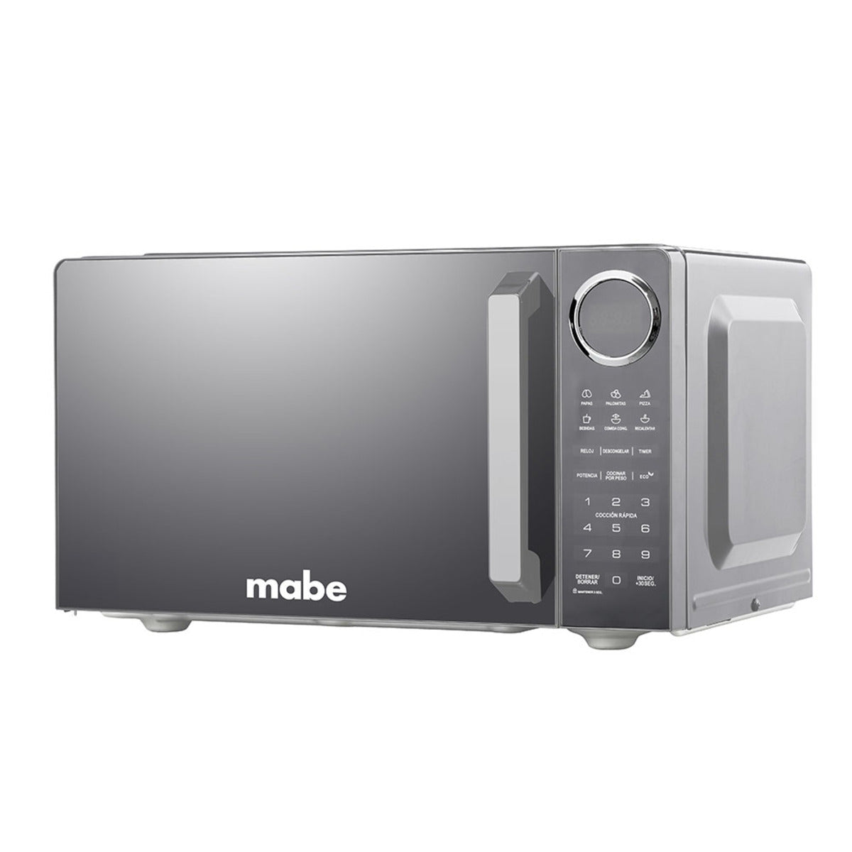 HORNO DE MICROONDAS MABE .09 PIES CUBICOS DISPLAY LED 10 NIVELES DE POTENCIA SILVER ESPEJO