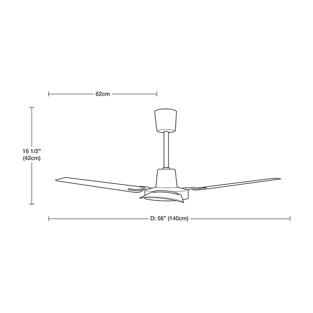VENTILADOR DE TECHO INDUSTRIAL 56 PULGADAS, CONTROL DE PARED, BLANCO.