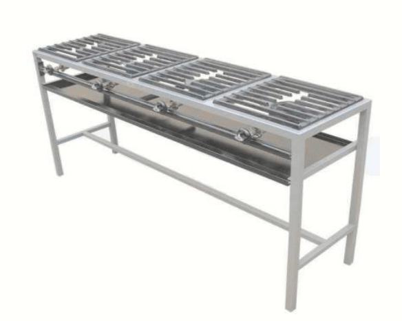 Parrilla Ryse De Estructura Tubular, 4 Quemadores Alta presión