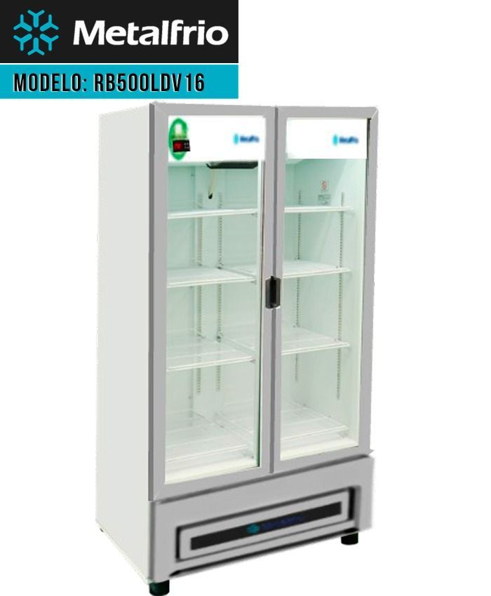 Refrigerador Metalfrio Vertical 9 pies cúbicos, 2 Puertas De Cristal