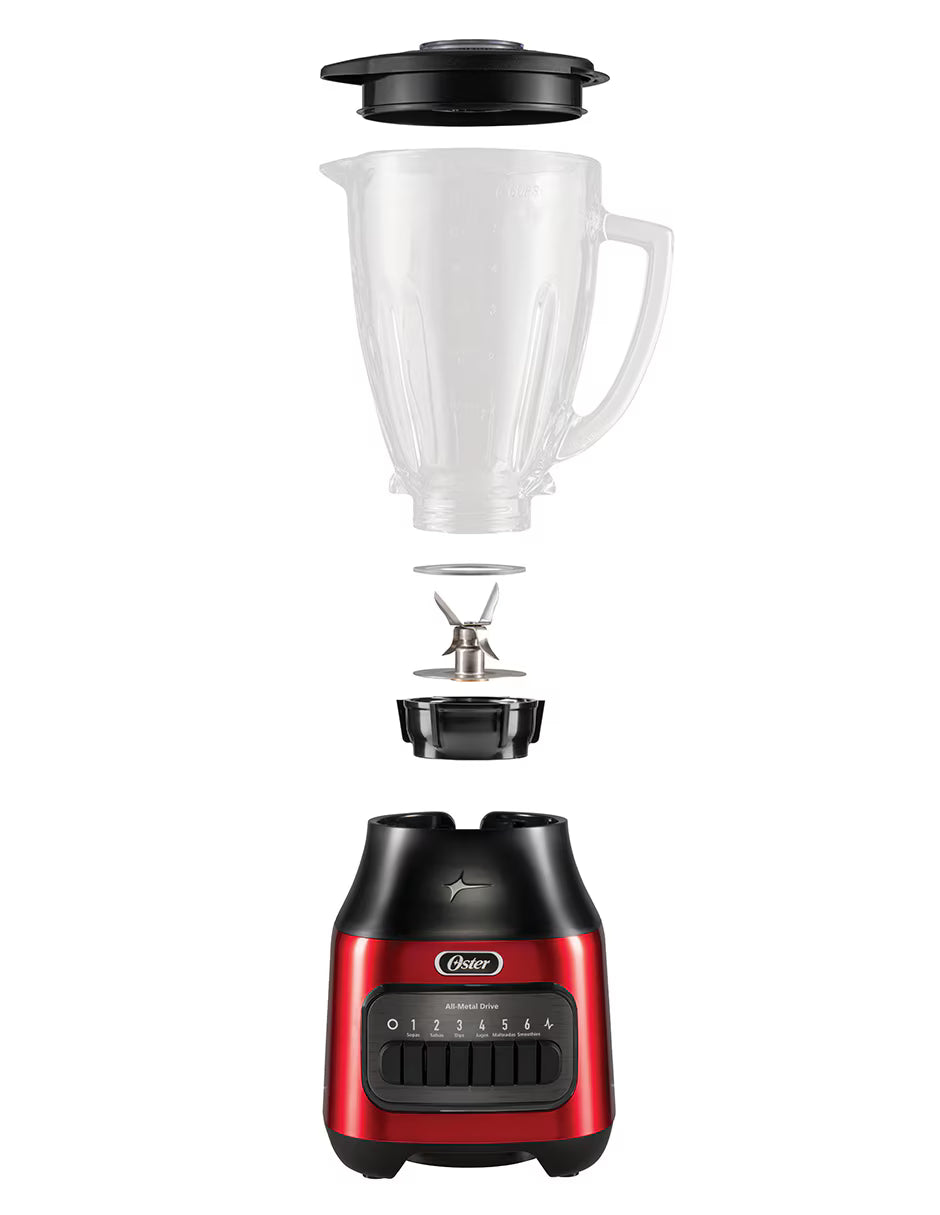 LICUADORA OSTER 6 VELOCIDADES VASO CRISTAL TEMPLADO