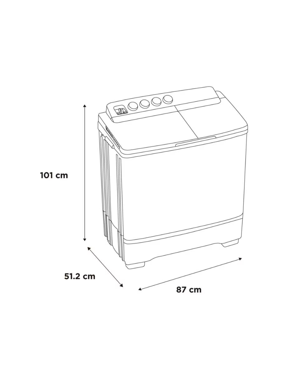 LAVADORA DOS TINAS MIDEA 15 KILOS