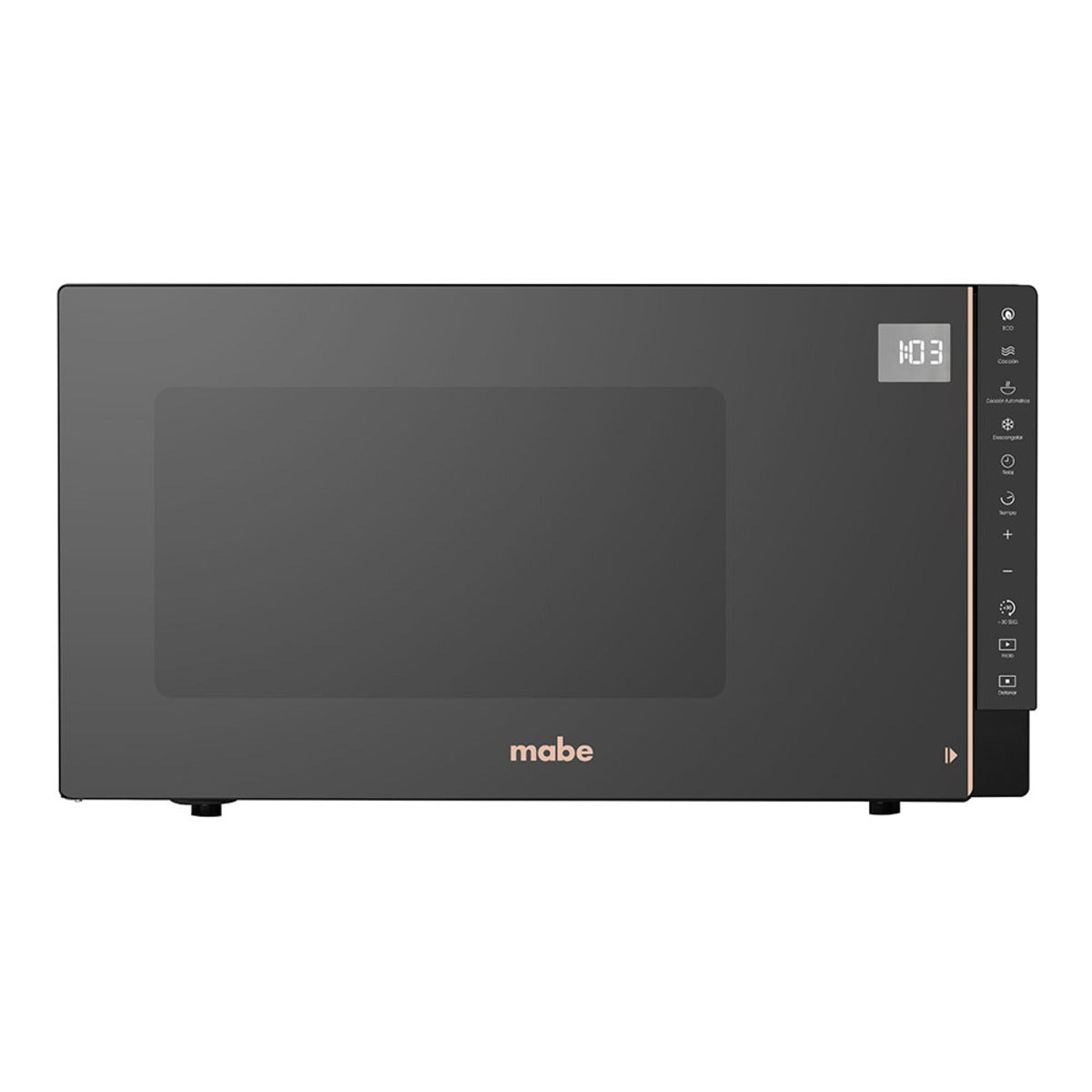 HORNO DE MICROONDAS MABE 1.1 PIES CUBICOS 10 NIVELES DE POTENCIA FUNCION DE DESCONGELADO ACABADO ESPEJO ROSE GOLD