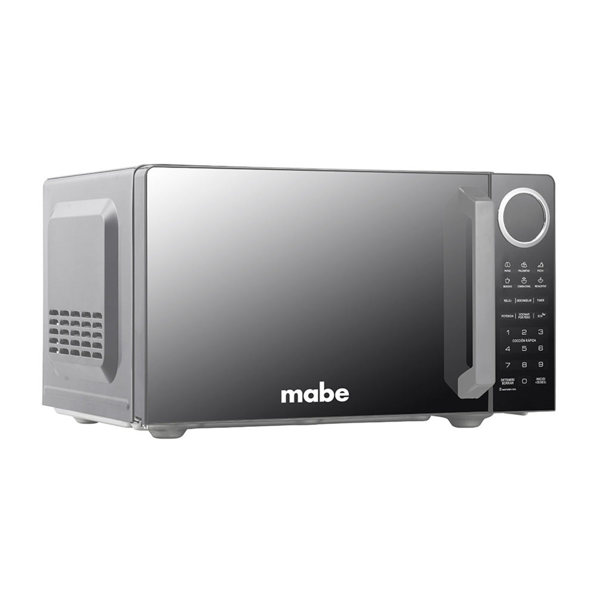 HORNO DE MICROONDAS MABE .09 PIES CUBICOS DISPLAY LED 10 NIVELES DE POTENCIA SILVER ESPEJO