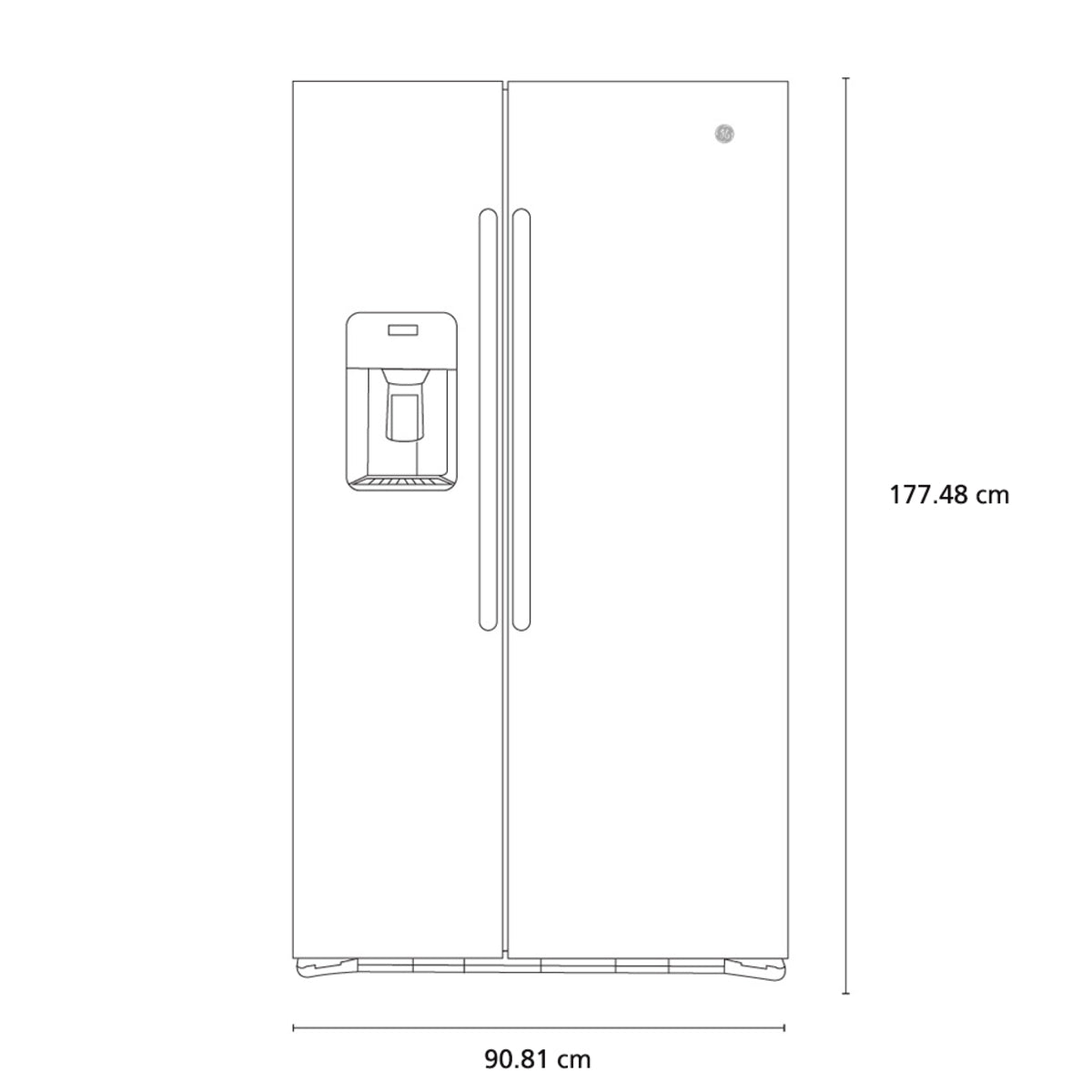 Refrigerador dúplex GE, 755 litros, despachador de agua, fábrica de hielos