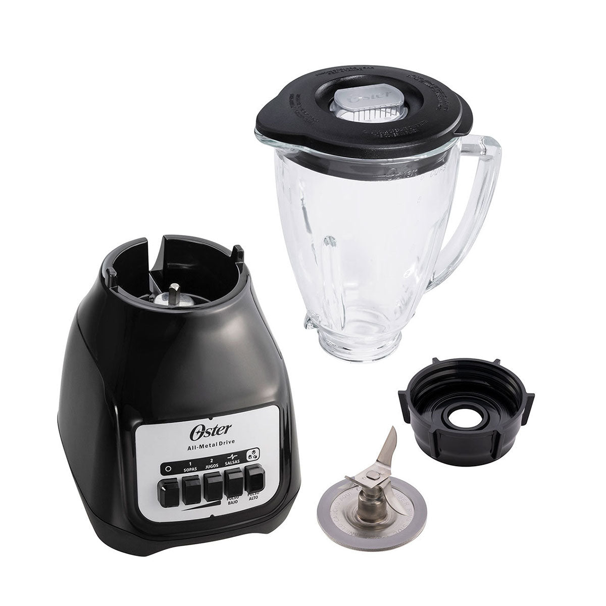 LICUADORA OSTER KALIMAN NEGRA VASO CRISTAL 2 VELOCIDADES 550W
