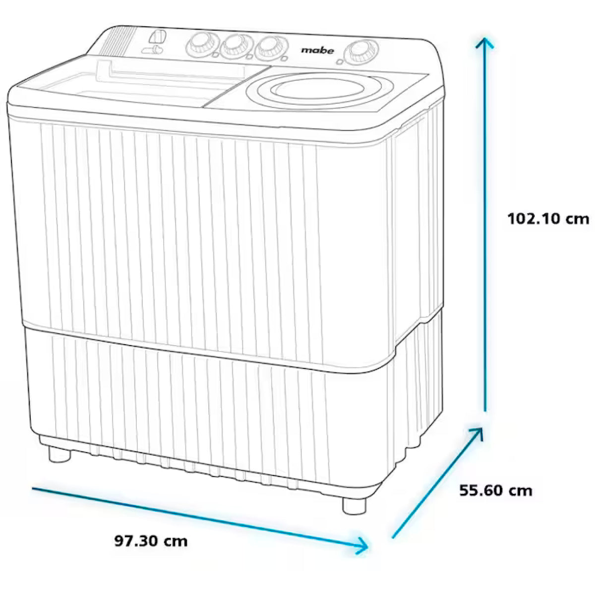 LAVADORA MABE 2 TINAS SEMIAUTOMATICA 22 KILOS
