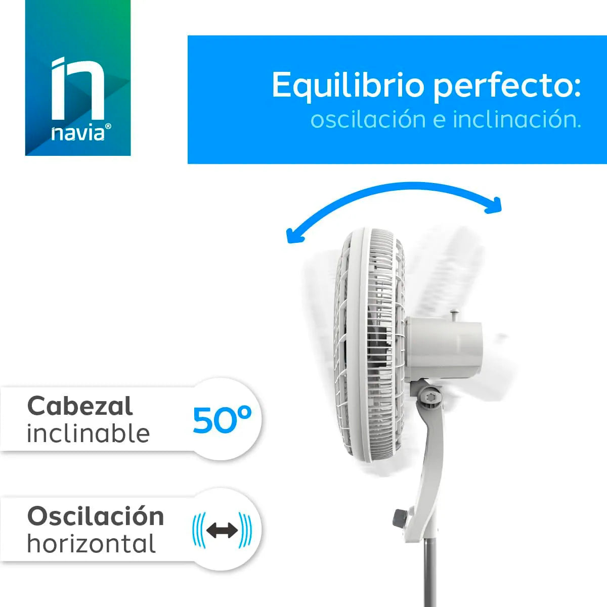 Ventilador De Pedestal Navia 16 Pulgadas 3 Velocidades, Plástico