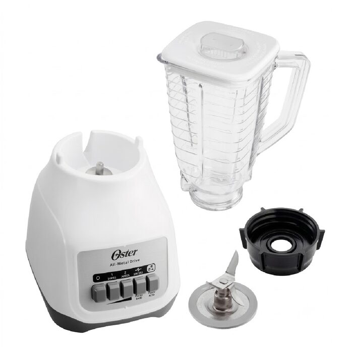 LICUADORA OSTER KALIMAN BLANCA VASO PLASTICO VELOCIDADES MAS PULSO 550 W