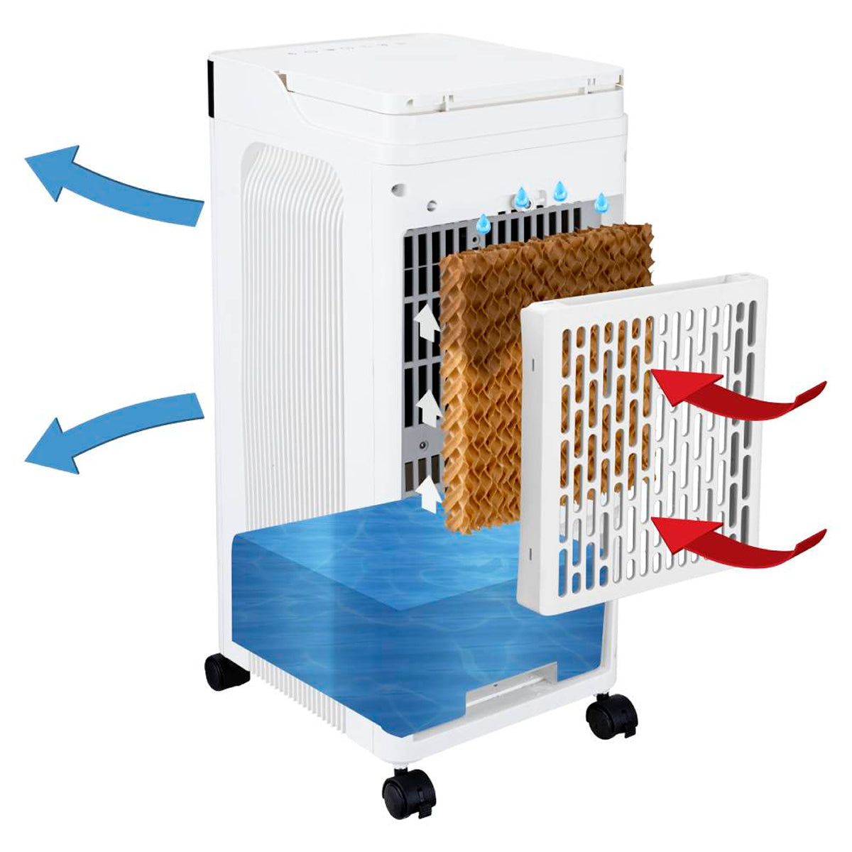 Enfriador de aire evaporativo Honeywell, área de cobertura 10 m², tanque de 7.5 L