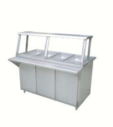 Mesa Fría Ryse Con 6 Insertos Enteros Acero Inoxidable.