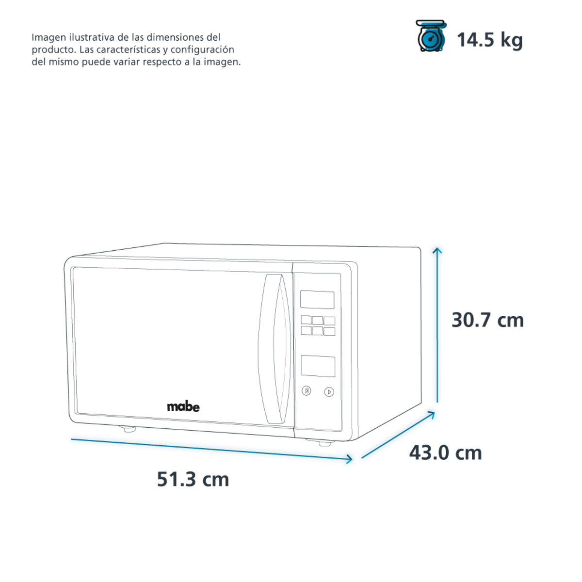 HORNO DE MICROONDAS MABE 1.1 PIES CUBICOS